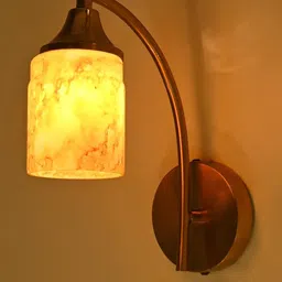 SOMIL Yellow Printed Glass Cylinder Shaped Wall Lamp-image-97