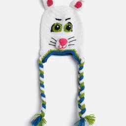 MayRa Knits Hand Knitted Rabbit Detail Cap - White-picture-29