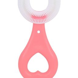 U Shaped Toothbrush for Kids Manual Whitening Toothbrush - Pink-4