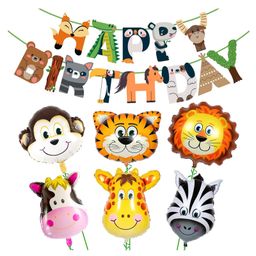 Bubble Trouble Jungle Safari Happy Birthday Decoration Kids,Animal Birthday Decoration, Green - Pack of 7-image-11