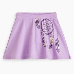 Plan B 100% Cotton Dream Catcher Printed Skirt With Inbuilt Shorties - Lavender-image-91