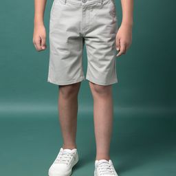 CRIMSOUNE CLUB Cotton Woven Solid Shorts - Grey-picture-35