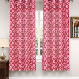 BLOCKS OF INDIA Pink & Red Set of 2 Ethnic Motifs Door Curtain-16