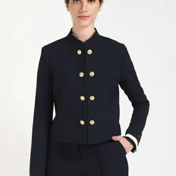 Tommy Hilfiger Slim-Fit Mandarin Collar Bandhagala Blazer-image-77