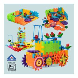 Oskart New-Battery Operated 81pcs Rotating Building Blocks with Gears for STEM Learning, Educational Building Blocks Toys for 5 Years Old Girls and Boys image 4