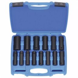 Westward Impact Socket Set Stainless Steel Black Oxide 10 to 27 mm, 4PRG5-5