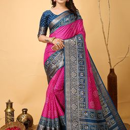 HERE&NOW Polka Dot Zari Silk Cotton Kanjeevaram Saree-picture-11