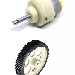 Invento 60 rpm DC Metal Geared Motor with 100mm x 20mm Wheel ISC 1584-A-18