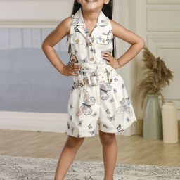 Albion By CnM Girls Printed Shirt Collar Dress-image-62