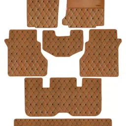 Elegant Luxury Leatherette Tan Carpet Car Mat Compatible With Mahindra Alturas G4-image-87
