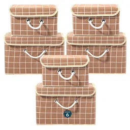 Kuber Industries Brown Set of 6 Reusable Drawer Organiser Organisers-37
