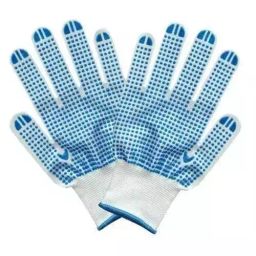 ETS Hand Pro Cotton Knitted Dotted Gloves White and Blue Free Size, ‎KHG_Dotted (Pack of 20 Pair)-image-4