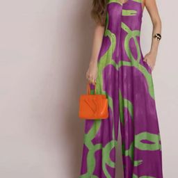 JC Mode Abstract Printed Shoulder Straps Sleeveless Basic Jumpsuit-image-54