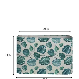 Grated Ginger White & Green Leaf Printed Rectangular Shaped Lampshade image 3