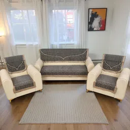BREVARD Grey & Cream 10 Pieces Printed Sofa Covers-picture-17