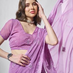 Kalista Embellished Embroidered Pure Chiffon Saree-picture-11