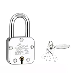 Link Atoot 45mm Steel Body Polished Finish with 3 Keys Each Padlock (Pack of 2 Pcs)-17