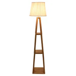 Tucasa SHS-177 Mango Wood Poly Cotton B-22 Floor Lamp 60 Inch (Brown and Beige)-image-26