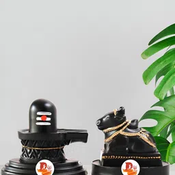 DARIDRA BHANJAN Black Shivling Nandi Religious Idol Showpiece-30