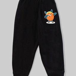 KAVEE 100% Cotton Biowashed Full Length Owl Printed Lounge Pant - Black-image-6