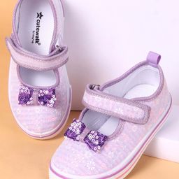 Cute Walk by Babyhug Velcro Closure Casual Shoes With Bow Applique - Purple-image-15