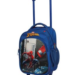 Novex Marvel  Original Spider Man Kids Backpack Trolley with 2 Wheel Kids School Bag Blue - 18 Inch-image-83