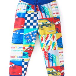 Babyhug Disney Cotton  Knit Full Length Lounge Pant Car Print - Blue-image-67