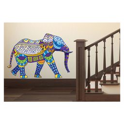 Wallstick Colourful Elephant wallstickers (Vinyl 85 cm x 55 cm)-image-6