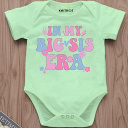 KNITROOT Rakhi Theme Half Sleeves In Big Sis Era Text Printed Onesie - Green-image-49