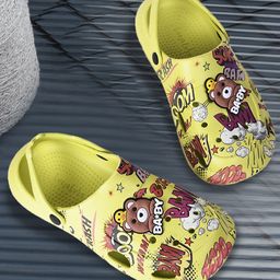 Liberty Text & Bear Applique Detailed Clogs - Parrot Green-image-8