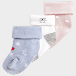Mi Arcus Bamboo Cotton Pack of 3 Stars & Heart Designed Socks - Multi Colour-image-89