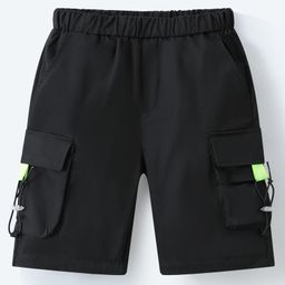 Mark & Mia Cotton Solid Shorts With Cargo Pockets - Black-image-57