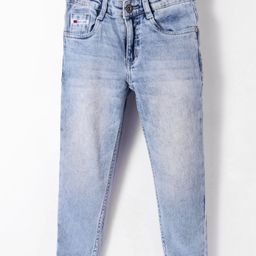 Ruff Full Length Washed Denim Jeans - Light Blue-image-76