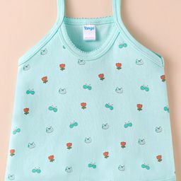 Tango Single Jersey Knit Sleeveless Slip With Cat & Floral Print - Sea Green-image-38