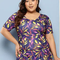 BAESD Plus Size Printed Swimwear & Attached Shorts With Goggle image 5