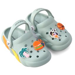 Babyoye Clogs with Strap Closure & Applique - Green image 2