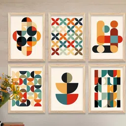 WALLLANE Multicoloured 6 and more Piece Wood Other Wall Paintings-image-50
