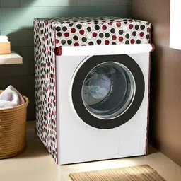 Kuber Industries White & Green Dot Printed Light Weight Front Load Washing Machine Cover-image-83