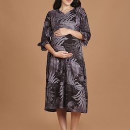 NIGHTSPREE Women Floral Printed Maternity Fit & Flare Midi Dress-image-98