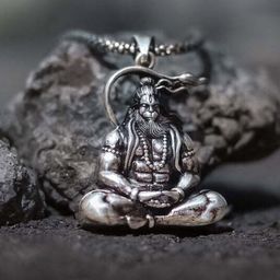 RV Jewels Unisex Stainless Steel Silver-Plated Hanuman ji Circular Shaped Pendant-image-74