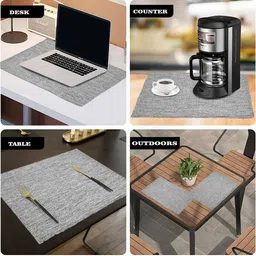 PRAKARTIK 4-Pcs White Rectangular Dining Table Mats image 4