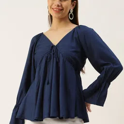 IQRAAR V-Neck A-Line Top-picture-32