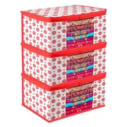 Kuber Industries Red Set of 3 Regular Multi-Utility Organisers-10