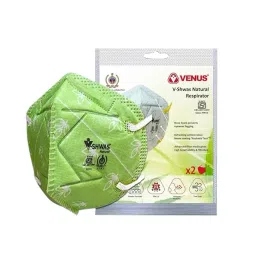 Venus V-Shwas Natural Cool Cotton FFP3 Respirator Face Mask in Green Color, 24827 (Pack of 8 Piece)-image-2