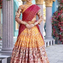 A TO Z CART Printed Ready to Wear Lehenga & Unstitched Blouse With Dupatta-picture-9