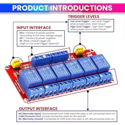 amiciSmart High and Low Level Trigger 6 Channel Relay Module Shield with Optocoupler Compatible Relay Board for Arduino 12 V/24 V, 1xHIGH-LOW-PCB-6 image 3