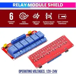 amiciSmart High and Low Level Trigger 6 Channel Relay Module Shield with Optocoupler Compatible Relay Board for Arduino 12 V/24 V, 1xHIGH-LOW-PCB-6 image 5