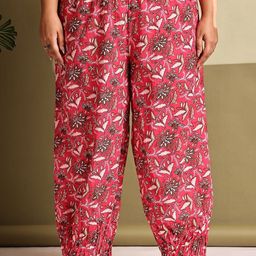 theRebelinme Women Floral Printed High-Rise Easy Wash Trousers-picture-21