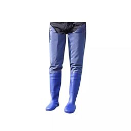 VALOROUS Long Gumboot Natural Pvc & Latex Navy Blue 33.46 inch (85 cm) Height & Size UK 10-25