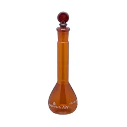 Supertek 200 ml QR Coded Volumetric Flask Wide Mouth Amber Color Class A ISI Mark with Interchangeable Glass and Super Stopper, Individual Works Certificate, 75.439.0200QI (Pack of 2) image 2
